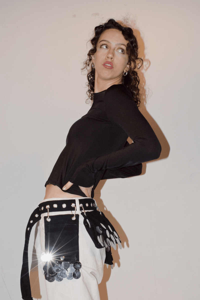 black + silver sparkles