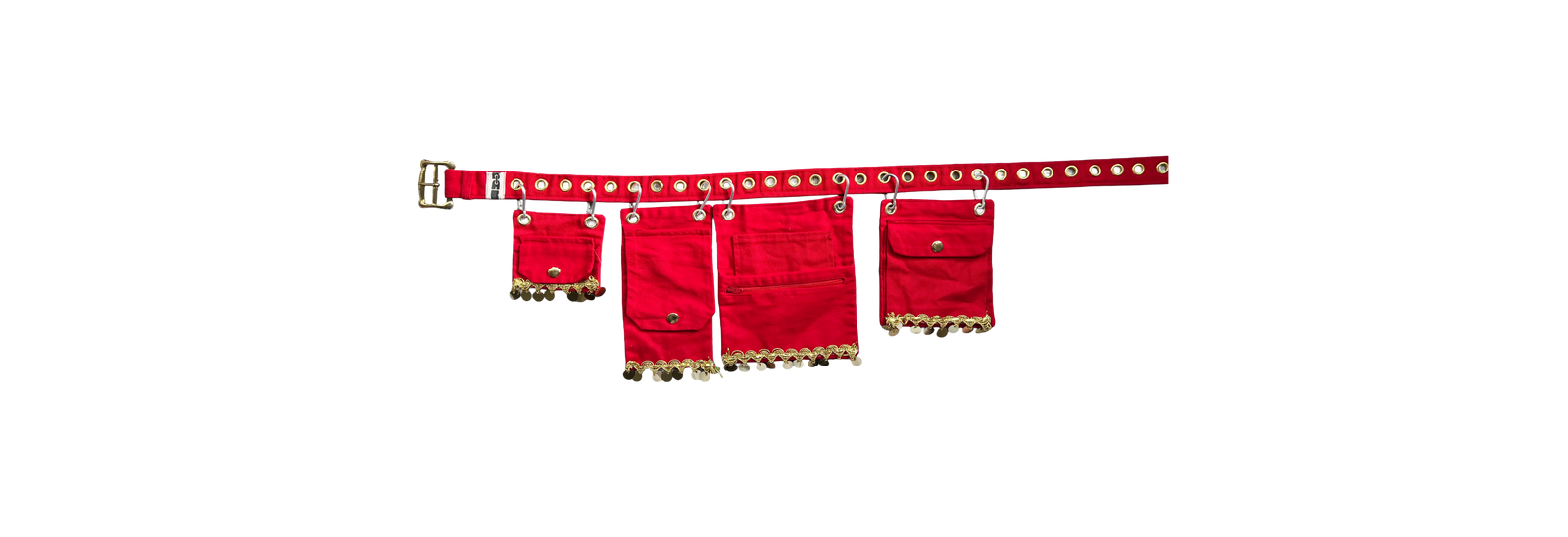 Red Gold Sequin Trim