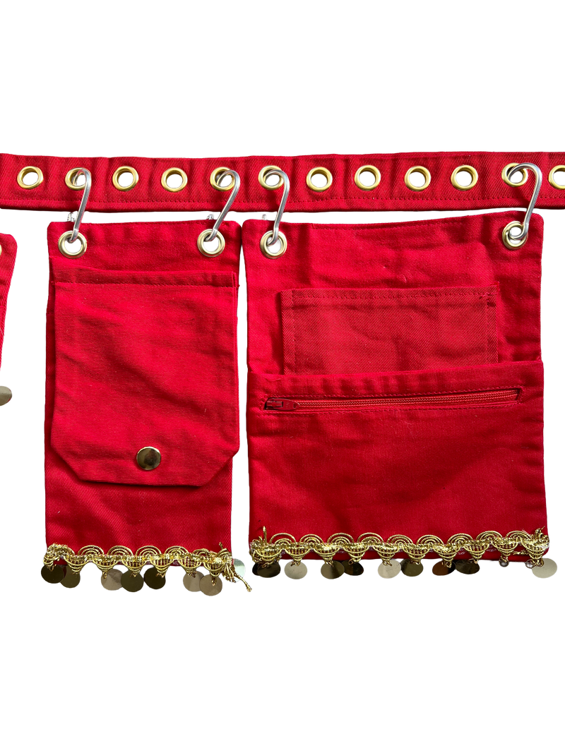 Red Gold Sequin Trim